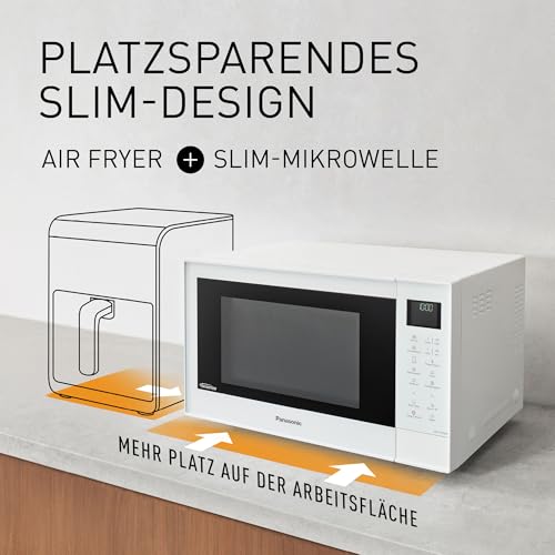 Panasonic NN-CT55RWEPG 27L 4-in-1 Kombi-Mikrowelle mit Airfryer-Funktion, 1000W Inverter, 1300W Grill, Umluft, 19 Automatikprogramme, Weiß
