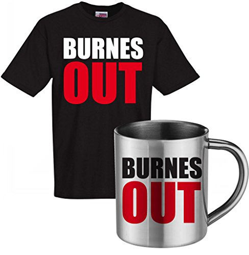 Stylx Design Cadeau Humoristique Ensemble Tshirt et mug Burnes Out