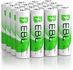 EBL 2800mAh Ni-MH rechargeable AA Piles (16-Pack) - Haute capacité, 1.2V Double piles A avec boîtier de rangement