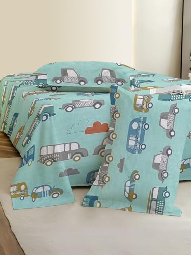 Image of Weave & Decor Cotton Feel Kids Bedsheet Double Bed 90x90 inches, Soft Fabric, Includes 2 Pillow Covers 20x30 inches