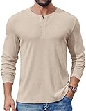 COOFANDY Henley Long Sleeve Shirts for Men T Shirts Casual Stylish Fall Tees Casual Button Collar Undershirt Lightweight Top