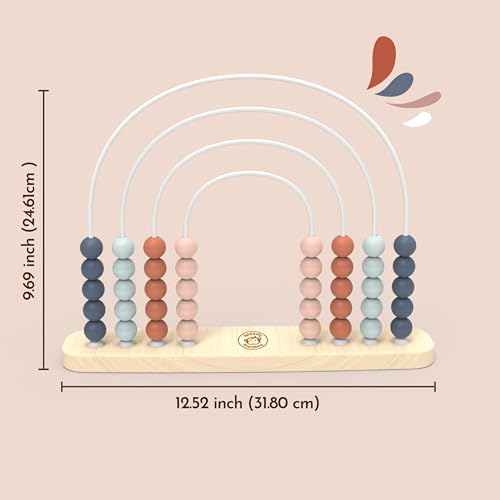 Image of Speedy Monkey Wooden Roller Abacus Toy, Colorful Beads, Develops Hand-Eye Coordination, Color Recognition & Creativity, Smooth Sliding on Stainless Steel Rods, Non-Toxic Paint, Ideal for Kids | colorful sliding beads, roller abacus, wooden bead maze, montessori toys, color recognition, hand-eye coordination, creative