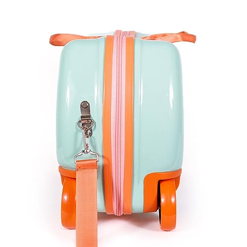 Milk & Moo Ride on Suitcase for Kids, Kids Luggage with Wheels, Tow Along Toddler Carry on Luggage with Folding Footrest, Adjustable Strap, 2-6 Age3