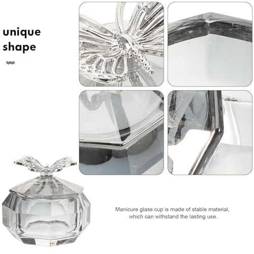 Vaso de Cristal para Arte de Uñas con Tapa miniatura 3