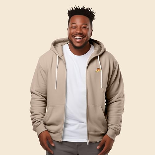 DALIX Pizza Embroidered Zip Hoodie Fleece Long Sleeve Pocket Warm Soft Mens3