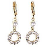 Beydodo Pendientes de aro de oro 750 585 375 para mujer, aros redondos con moissanita, pendientes de boda, sin níquel, para mujer, Moissanita