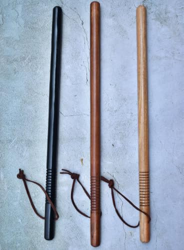 Image of Dog Walking Stick (24 Inch) Solid Wood - Lightweight Splinter-Free Dog Training & Control Stick with Wrist Strap - Pet Safety & Walk Management (Brown)