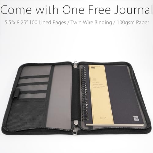 diodrio Capa de caderno A5 com zíper YKK para caderno Moleskine Cahier A5 LEUCHTTURM Agenners Cadern