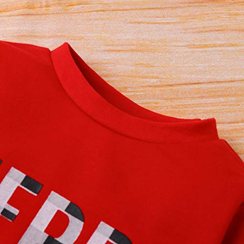 Infant Toddler Baby Girl Long Sleeve Shirts Merry Christmas Pullover Sweatshirt Tops Fall Outfit Casual Clothes (Red, 18-24M) #TOP3