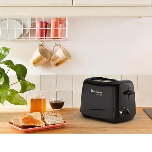Miniatura 7 de Moulinex Principio, Tostadora De 2 Ranuras, 850 W, 6 Niveles De Tostado Ajustable, Bandeja Recogemigas, Diseño Fácil De Usar Y Limpiar, Ideal Para Pan Fino Y Grueso, Negra, Tt110232