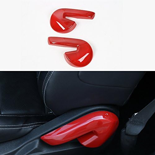 ABS Car Seat Backrest Adjust Handle Lever Control Cover Frame Trim Sticker for Ford Mustang 2015 2016 2017 (red)