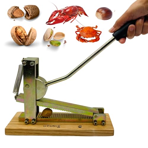 UYUNIX Cascador de Frutos Secos Bicromatado – Sin Esfuerzo, Sin Dolor, Solo Resultados Perfectos. Robusto, Elegante y en Estuche de Madera Ideal para Regalo. Multiusos para todo tipo de Cáscaras