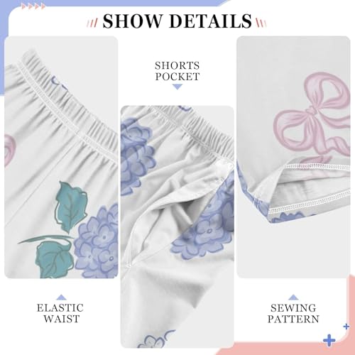 Heart Hydrangea Boys Pants Boys Athletic Pants Long Pant for Boywith Pockets Wide-Leg Size 6-14Y4