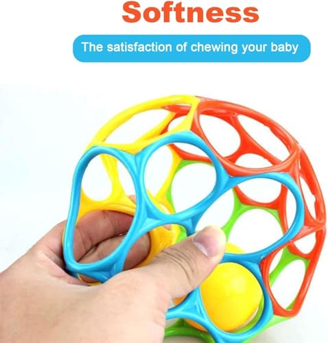 Image of RADIONICS Colorful Baby Grasping Toy Ball with Smiley Face - Soft, Lightweight & Easy-to-Hold Sensory Toy for Infants & Toddlers