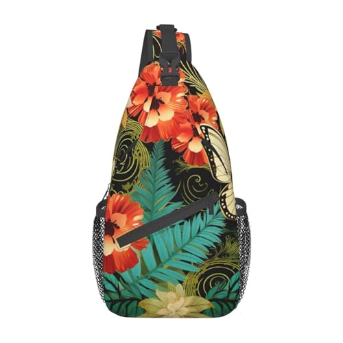 Sac à dos léger pour éviter le mal de dos en voyage - Motif fleurs et papillons noir