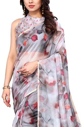 Image of MIRCHI FASHION Saree for Woman Organza Floral Printed | Lightweight Elegant Traditional Sari with Matching Blouse Piece