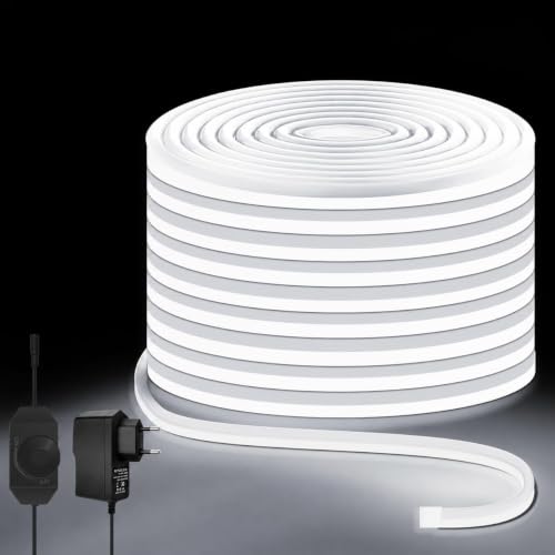 Image of Neon Rope Lights, Dimmable LED Strip Light, Cool White, 32.8ft