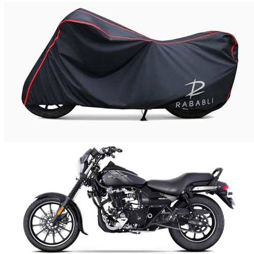 Image of Waterproof Bike Body Cover Compatible for | Bajaj Avenger Street 160 | Taffeta Fabric, Red Piping Design, Bottom Elastic Fit | Dustproof, Sun UV & Rain Protection for All Bikes