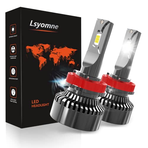 Lsyomne H11/H8/H9 LED Headlight Bulbs, 120W 20000 Lumens Super Bright LED Headlights, 6500K Cool White LED Headlight Conversion Kit IP68 Waterproof, Quick Installation