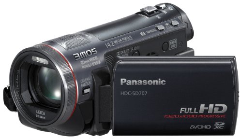 Panasonic HDC-SD707EG Videocamera, Full-HD, Zoom Ottico 12x, Display da 3', USB 2.0, Nero