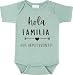 BIBIBLISSBABY Hola Familia Nos Vemos Pronto Pregnancy Reveal Infant Bodysuit, 0-3 Months Baby Announcement Onesie, Custom Onesie for Grandparents (Sage)
