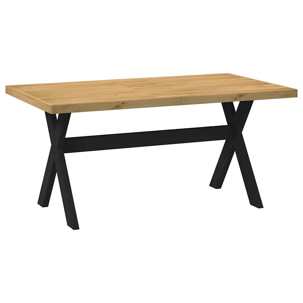 vidaXL Mesa Comedor NOAIN Patas Forma X Madera Maciza Pino 160x90x75cm
