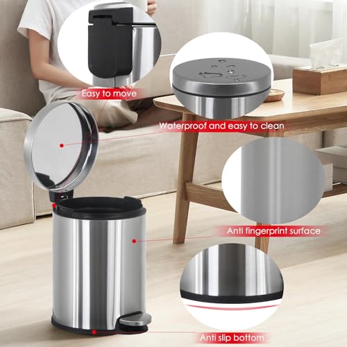 2 Pack Canecas Redondas de Acero Inoxidable 6 L miniatura 2