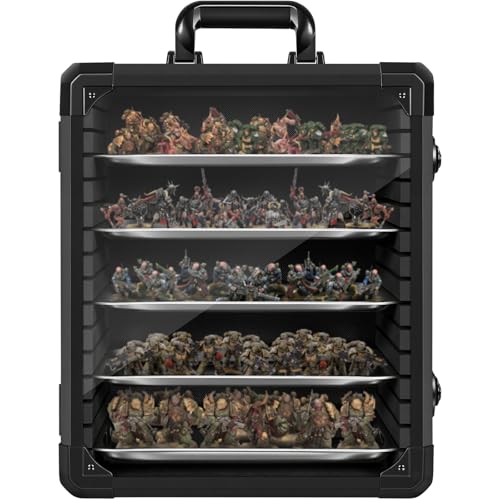 WELIDAY Miniatures Storage Case Miniatures Transport Case Aluminum Alloy Frame with Lock (Large Size)