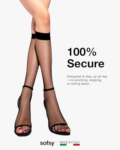 Image of sofsy Italian-Made Soft Fishnet Stockings for Women