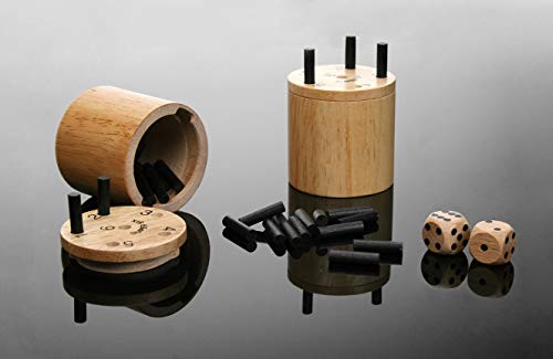 BestSaller 3030 ’SUPER SIX’ Holz, auch für Reise & Camping, 36 Spielstäbchen & 2 Würfel, Natur (1 Stück)