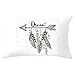 Epinki Fundas Cojin 30x50, Funda Cojin Flecha de Pluma Dream Funda de Almohada para Cojín Poliéster (Blanco, 1 Pieza)