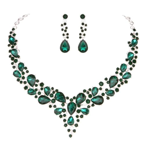 Image of Shining Diva Fashion Stylish Design Fancy Crystal Necklace Jewellery Set for Women | Trendy Celebrity Inspired Jewellery