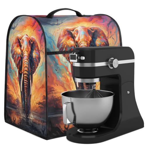 Coffee Maker Cover Animal Elephant Pattern Kitchen Appliance Covers Small Appliance Covers Blender Cover Juicer Cover Dust Covers for Kitchen Appliances with Top Handle and Pockets,Washable,C314