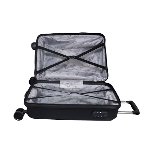Image of SWISS MILITARY Starkey Hard-Top 20 Inch Polypropylene (PP) Black Luggage Trolley Bag | Lightweight | 41 Liters, Cabin Size Luggage Trolley Bag (Small)
