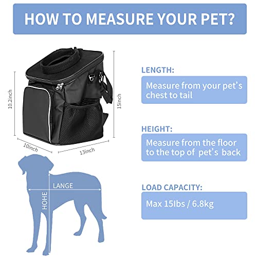 Pet Carriers Backpack Bicycle Basket, Adjustable Dog Back Pack Travel Bag, Fit for Travel, Hiking, Camping, Outdoor Bike… - Image 6