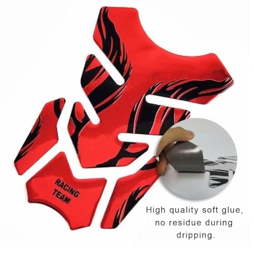 TNSRAY Tankaufkleber, Tankpad Motorrad Tankschutz, Tankpad Tankschutz Tankaufkleber für Motorrad Farbe, Aufkleber Pad für Motorrad Tank, Universell Tankaufkleber Wasserdicht Lackschutz, Rot