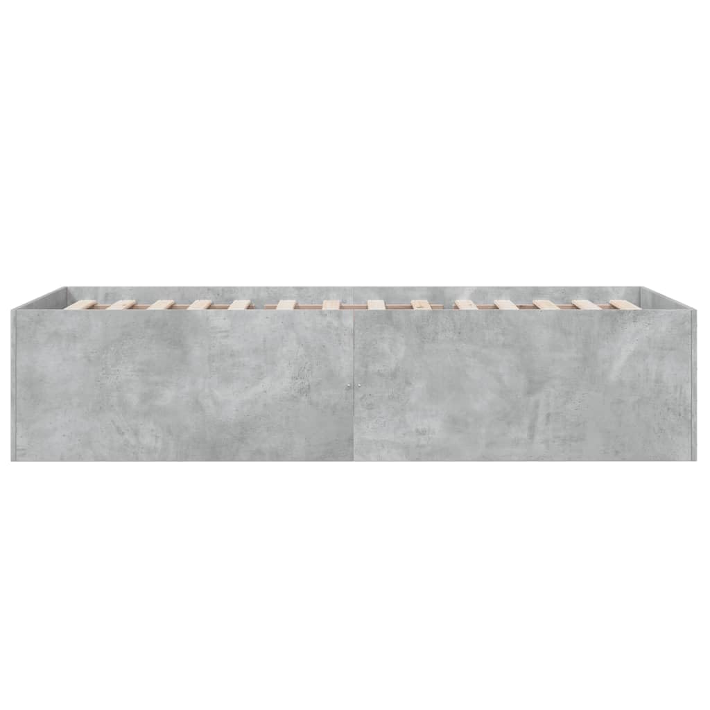 vidaXL Estructura de Cama Madera de ingeniería Gris hormigón 100x200cm