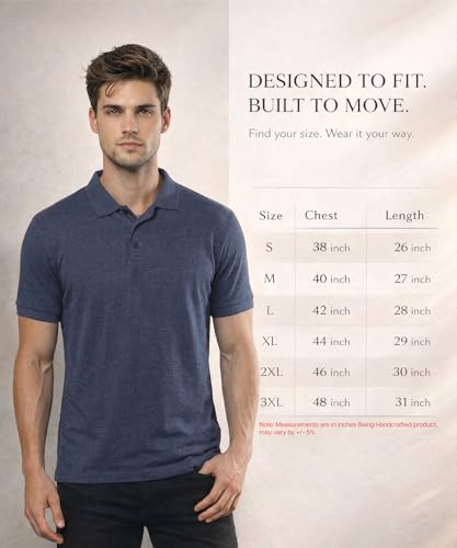 Image of Scott International Men's Cotton Polo T-Shirt | Regular Fit | Breathable & Soft Fabric | Classic Collar with Button Placket | Casual & Office Wear | Summer Essential Polo Tee for Men