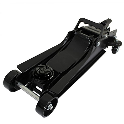 WEIMALL ガレージジャッキ 2.5t 油圧式 ローダウン対応 最低位90mm 最高位375mm 移動簡単 ベアリングキャスター コンパクト 黒 SJ250BK (スタンダードハンドル)