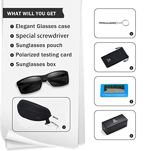 Image of DUCO Sunglasses Men Polarized Sports Sunglasses for Driving Golfing Fishing Shades UV400 Protection 8202