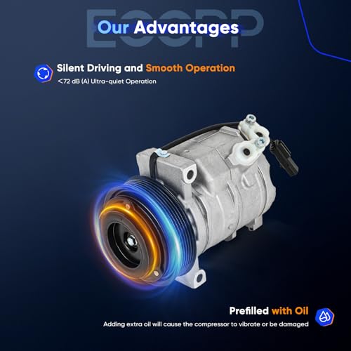 Image of ECCPP A /C Compressor with Clutch Fit for Dodge Journey 3.5L 2009-2010 | Fast Cooling AC Compressor