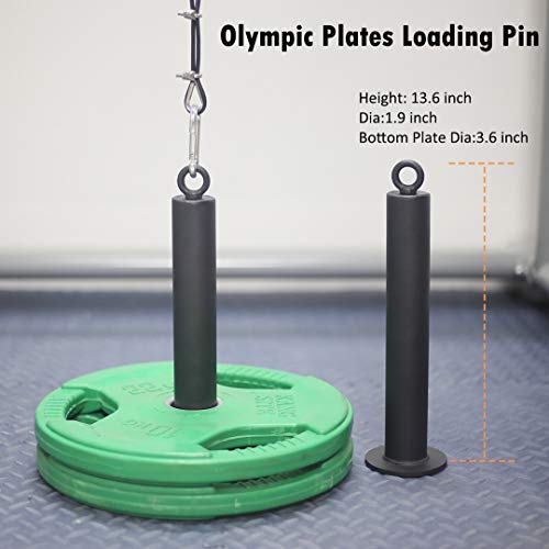SYL Fitness LAT Pulldown Cable Pulley System Adjustable Length with Chain Solid Loading Pin for DIY Home Garage Gym (Black: Olympic Loading Pin) - Thumbnail 3