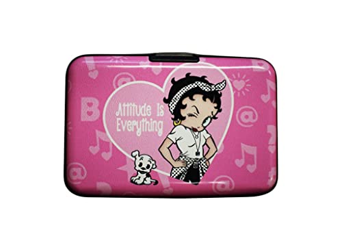 Midsouth Products Betty Boop Credit Card Case - Women's Unisex Adults Betty Boop Fans Classic Style - Pink Plastic Faux Leather Envelope Wallet