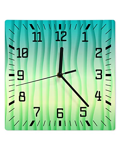 wanqinghui 10 Inch Wall Clocks Battery Operated, Green Ombre Spring