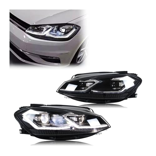 CNZBEHP LED Headlights Compatible With VW Golf MK7.5 TDI Variant Halogen 2017-2020 [not Fit GTI/GTD/Rline/MK7] Front Lamps Assembly