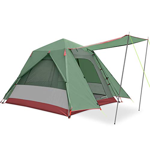 Kazoo Camping Tents 3 Person Waterproof Instant Tents 3 People Cabin Tent Easy Setup With Sun Shade Automatic Aluminum Pole #TOP14