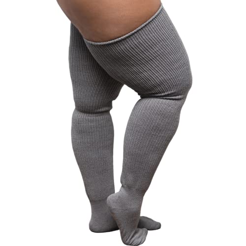 Image of Thunda Thighs Plus Size Thigh High Socks, Over the Knee High Boot Stockings Leg Warmers, Extra Long & Thick Socks