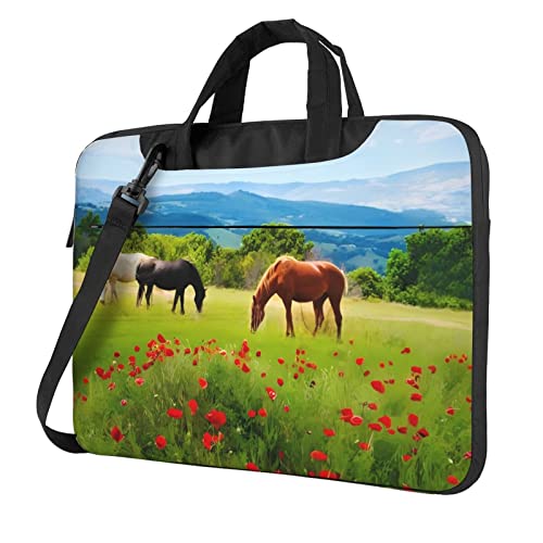 Sac portable ordinateur imprimé chevaux bandoulière au design unique