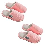  Tianmao 2 pares Zapatillas de Estar por Casa de Hombre Pantuflas Mujer Invierno con Suela de Goma Antideslizante para Interiores y Exteriores