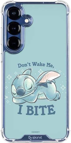 Skinit Clear Phone Case Compatible with Galaxy S25 - Officially Licensed Disney Lilo and Stitch Dont Wake Me I Bite Design